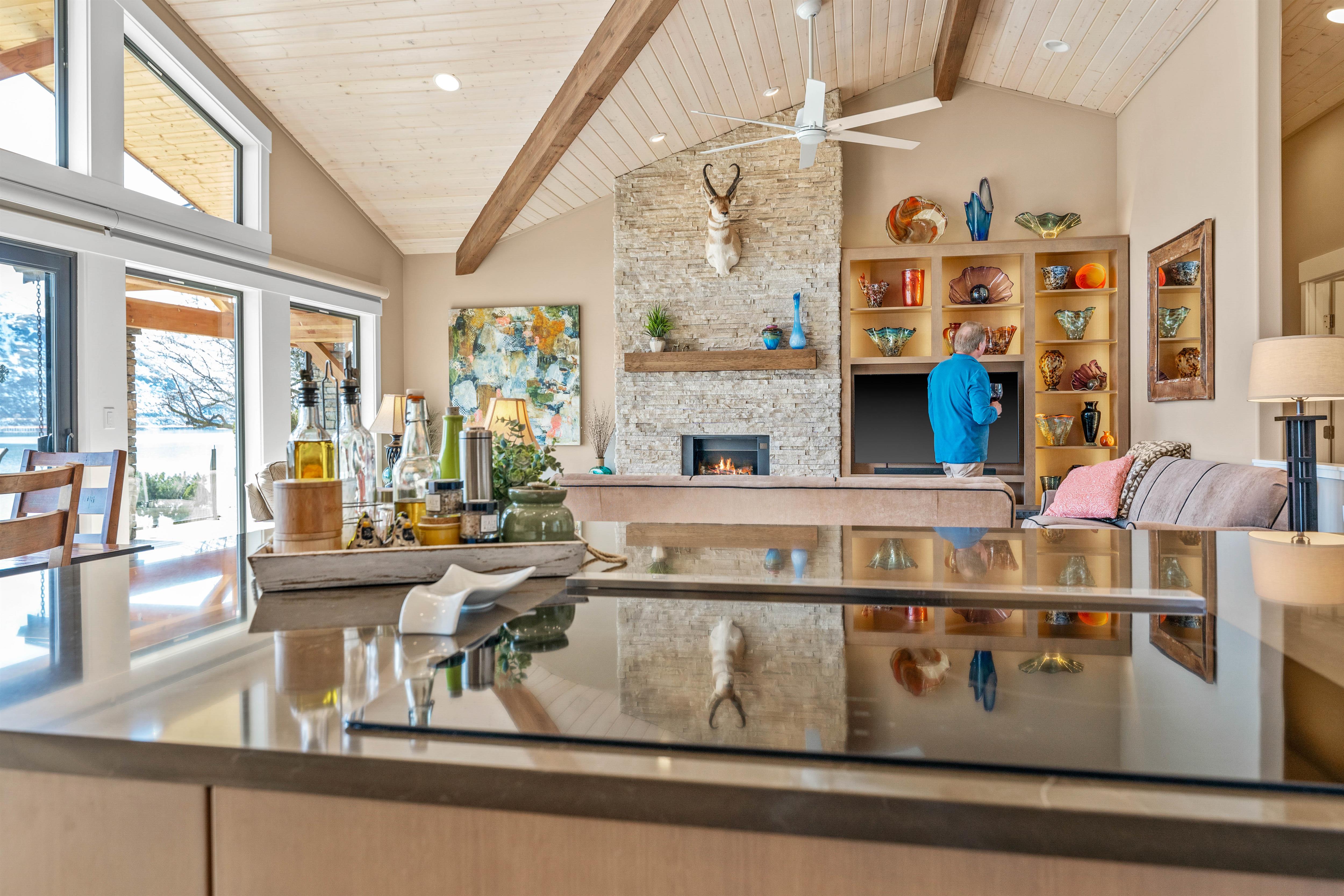 Beautiful home remodel with natural materials lake chelan